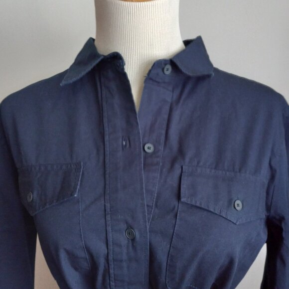 GAP NAVY BLUE SHIRT WAIST DRESS M NWT - Picture 5 of 7